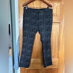 Banana Republic Sloan fit black and gray patterned polyester cropped pants sz12P